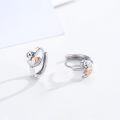 wholesale 925 Sterling Silver Heart-Shaped Sea Lion Stud Hoop Earrings-0-2