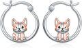 wholesale 925 Sterling Silver Hypoallergenic Corgi Dog Huggie Hoop Earrings for Sensitive Ears-0-0