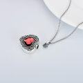 wholesale Sterling Silver Flower Urn Necklace for Ashes Memorial Keepsake Heart Jewelry-0-14