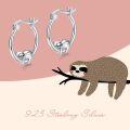 wholesale 925 Sterling Silver Hypoallergenic Sloth Huggie Hoop Earrings - Cute Animal Ear Cuffs for Women and Girls-0-1