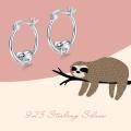 wholesale 925 Sterling Silver Cute Sloth Hoop Earrings-0-1