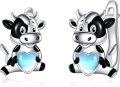 wholesale 925 Sterling Silver Cow Heart Stud Earrings - Cute Fashion Jewelry for Women Gift Ideas-0-0