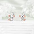 wholesale 925 Sterling Silver Angelic Bunny Leverback Earrings for Women Girls Gifts-0-2