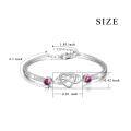 wholesale 925 Sterling Silver Austrian Crystal Infinity Love Heart Bangle Bracelet Adjustable 6 8 Gift for Her-0-2