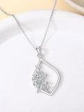 wholesale 925 Sterling Silver Floral Drop Pendant Necklaces with Enamel Flowers s for Women Girls-0-3