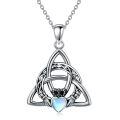 wholesale 925 Sterling Silver Claddagh Heart Pendant Necklace Wholesale With Moonstone-0-0