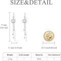 wholesale 925 Sterling Silver & Beads Daisy Flower Tassel Chain Dangle Earrings for Women, Hypoallergenic, Lightweight, Gift Ready-0-1