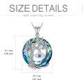 wholesale 925 Sterling Silver Blue Crystal Evil Eye Tree of Life Pendant Necklace-0-5
