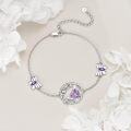 wholesale 925 Sterling Silver Purple Butterfly Charm Bracelet for Women Girls Gifts-0-4