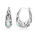 wholesale 925 Sterling Silver Opal Stone Teardrop & Round Hoop Earrings for Women - Vintage Style  Set-0-0