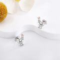 wholesale 925 Sterling Silver Fox Stud Earrings with Cubic Zirconia for Women-0-3