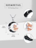 wholesale 925 Sterling Silver 925 Black Onyx Star & Moon Couple's Pendant Necklace for Women-0-1