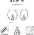 wholesale 925 Sterling Silver Hypoallergenic Cat Soccer Moon Witch Black Hoop Earrings for Women-0-5