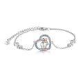 wholesale 925 Sterling Silver Rose Gold Plated Heart Couple Infinity Cubic Zirconia Bracelet For Women-0-0