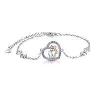 wholesale 925 Sterling Silver Rose Gold Plated Heart Couple Infinity Cubic Zirconia Bracelet For Women-Father Daughter Bracelet