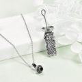 wholesale S925 Sterling Silver Zircon Daffodil Urn Necklace for Ashes, March Birth Flower Memorial Pendant, 18 Chain, Cremation Jewelry Gift-0-3