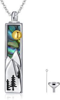 wholesale TOUPOP Bar Urn Necklace (mountain), Silver -undefined