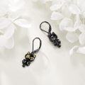 wholesale 925 Sterling Silver Black Cat Drop Earrings-0-4