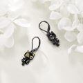 wholesale 925 Sterling Silver Cute Black Cat Earrings Wholesale With Gold Details-0-4