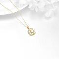 wholesale 14K Gold Opal Crescent Moon Star Pendant Necklace for Women-0-3
