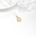wholesale 14K Gold Opal Crescent Moon Star Pendant Necklace for Women-0-3