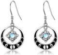 wholesale 925 Sterling Silver Moonstone Celtic Trinity Knot Dangle Earrings Magic Witch's s for Women-0-0