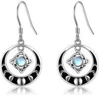 wholesale 925 Sterling Silver Moonstone Celtic Trinity Knot Dangle Earrings Magic Witch's s for Women-Phase