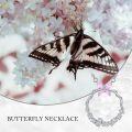 wholesale 925 Sterling Silver Pink & White CZ Butterfly Circle Pendant Necklace for Women-0-3