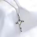TOUPOP 925 Sterling Silver Mustard Seed Cross Necklace Christian Faith Jewelry-0-3