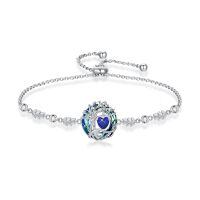wholesale 925 Sterling Silver Austrian Crystal Tree of Life Birthstone Bracelet for Women-09-Sep-Sapphire