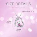 wholesale  Sterling Silver Crystal Teddy Bear Necklace Birthstone Jewelry Gift for Women -0-2