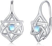 wholesale 925 Sterling Silver Moonstone Celtic Knot Drop Dangle Hook Studs Earrings s for Women Girls 3cm Long-B-Celtic Knot