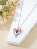 wholesale 925 Sterling Silver Heart Rose Pendant Necklaces for Women Girls s-0-2