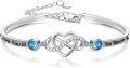 wholesale 925 Sterling Silver Love You to the Moon & Back Adjustable Infinity Heart Bracelet for Women-0-0