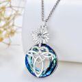 wholesale Sterling Silver Crystal Celtic Knot Heart Ashes Memorial Necklace for Women-0-34