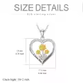 TOUPOP Sterling Silver Tulips Rose Sunflower Lotus Flower Pendant Necklace-0-4