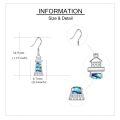 wholesale 925 Sterling Silver Abalone Shell Lighthouse Drop Earrings - Yoga Jewelry (4 cm)-0-4