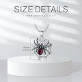 wholesale 925 Sterling Silver Spider Web Pendant Necklace Red Stone Charm s for Her-0-3