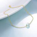 wholesale 925 Sterling Silver Blue Cube Crystal Ankle Anklet for Women and Teen Girls-0-5