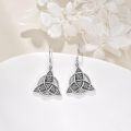 wholesale 925 Sterling Silver Triquetra Knot Drop Earrings with Celtic Design-0-3