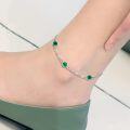 wholesale 925 Sterling Silver Malachite 7 Chakra Ankle Anklet for Women-0-1