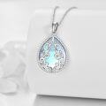 wholesale Sterling Silver Moonstone Lapis Lazuli Larimar Teardrop Pendant Necklace-0-7