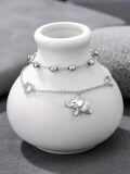 wholesale 925 Sterling Silver Elephant Charm Heart Beaded Ankle Anklet for Women Gifts-0-1