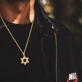 wholesale Gold 925 Sterling Silver Star of David Necklace with Chain Jewish Pendant Gift for Men-0-5