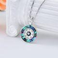 wholesale 925 Sterling Silver Abalone Shell Evil Eye Pendant Necklace for Women Greek Protection Amulet s-0-1