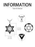 TOUPOP Sterling Silver & Cubic Zirconia Star Of David Necklace With Cross-0-1