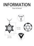 TOUPOP Sterling Silver & Cubic Zirconia Star Of David Necklace With Cross-0-1