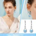 wholesale 925 Sterling Silver Birthstone Threader Earrings Infinity Long Chain Drop Pull Through 12 Stone Birthday Jewelry Gifts for Women-0-141