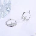 wholesale 925 Sterling Silver Cross Hoop Earrings with Cubic Zirconia - Religious  for Women-0-3