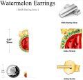 wholesale 925 Sterling Silver Watermelon Slice Stud Earrings with Green Accents for Women's Fashion  Ideas-0-5